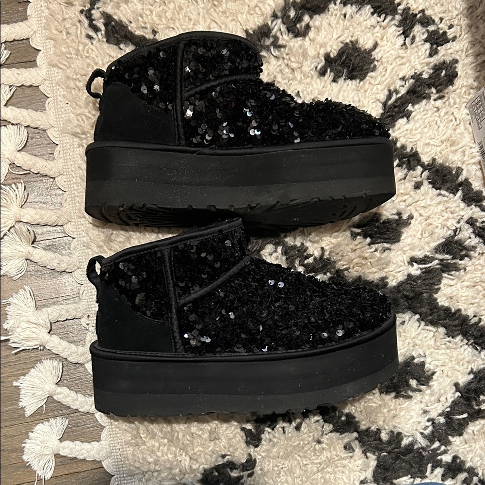 UGG Black Sequin Women's Platform boots
